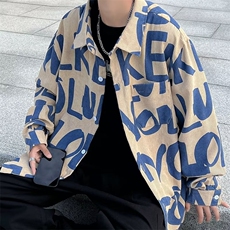 长袖衬衫男港风日系韩版潮流帅气灯芯绒衬衣KC325P37，男装衬衫，星座1116-2