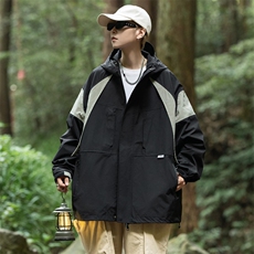 美式户外机能冲锋衣男春秋季工装夹克潮牌宽松防风外套JK5025-P68，男装夹克，星座308B-2