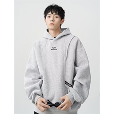 美式设计感连帽卫衣男宽松cleanfit情侣帽衫外套LW166-P50加绒55，男装卫衣，星座1008