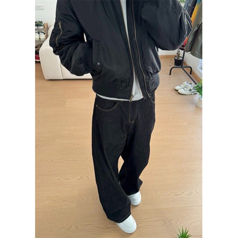 宽松直筒廓形A字赤耳原牛立体剪裁复古牛仔裤长裤N8282,男装牛仔裤,星座1116A（原606A-3）