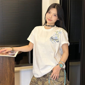 万针全刺绣解构设计260克重磅双纱纯棉高品质美式高街短袖T恤特35图片