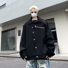 外套男秋季潮牌痞帅宽松设计感开衫翻领美式小众防水夹克，男装夹克，星座716-4