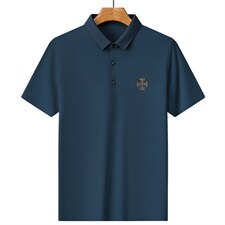 夏季纯棉半袖POLO衫男士短袖T恤上衣翻领t恤带扣子上衫潮流男P80，男装T恤，钱塘6003A(原)4033A