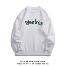 白底22秋冬新款字母印花保暖圆领套头毛衣M1053P50控68，男装针织衫/毛衣，电商A247-1