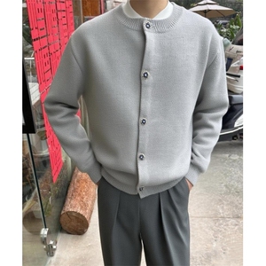 格雷系miu系灰色开衫毛衣外套男女秋季宽松休闲cleanfit针织衫图片