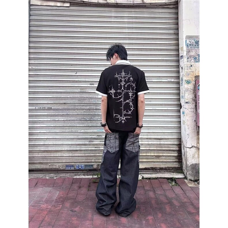 1506/QRB2850/P56港风潮男夏季新款嘻哈ins潮高街潮流痞帅长裤,男装休闲裤,星座1506