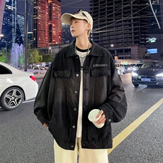美式复古水洗宽松休闲翻领夹克2023秋季牛仔外套男士W7831-P64，男装夹克，星座512-4