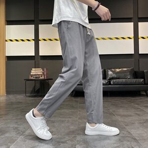 春季中国风大码宽松棉麻休闲直筒裤哈伦束脚裤男QT6008-1-K65-P65图片
