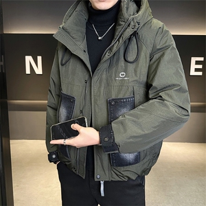 标50白鸭绒高端水洗牛仔拼接宽松羽绒服飞行员B317-2222-P325图片