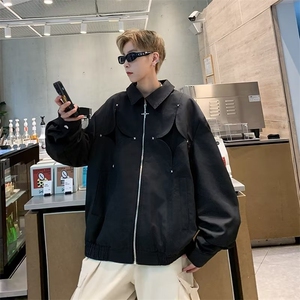欧美时尚男装潮牌秋季新款落肩高级感夹克加肥加大外套 JK3317图片