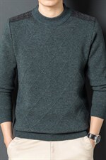 2023冬季新款一体绒针织衫中年男半高领纯色打底毛衣YYJ72-P115，男装针织衫/毛衣，电商B212（原钱塘6029）