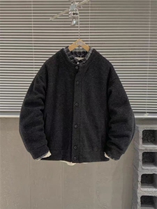(网图)格纹拼接假两件轻薄羽绒服潮流韩版针织毛呢313B-7775-P240图片