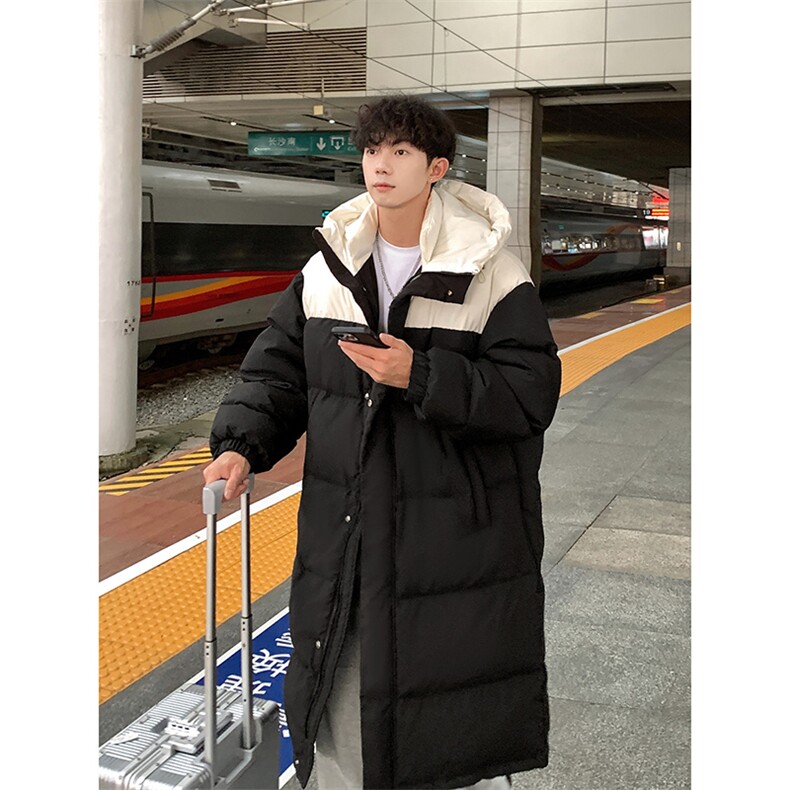 90%鸭绒羽绒服D5563-TP235328韩系高级感撞色连帽保暖外套，男装羽绒服，电商A102