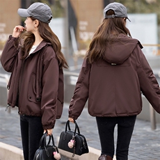 特超好看黄色冲锋衣羽绒服女2024冬新款小个子短款休闲派克服外套，女装羽绒服，关键词