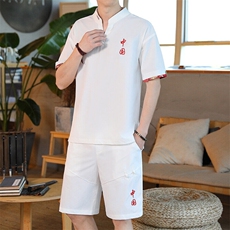 夏季短袖套装五分裤套装休闲新款风中式男，男装休闲套装，星座1206（原A206）