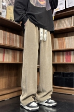 休闲裤男春秋舒适长裤宽织带垂感阔腿直筒裤A061-YJ6696-P55，男装休闲裤，电商A061