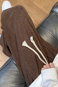 8XL-M特大码秋季新款垂感休闲裤男宽松直筒裤男裤拖地裤K942P40图片
