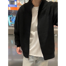 重磅秋冬北极绒双拉链毛衣开衫美式复古休闲慵懒风宽松针织衫外套，男装针织衫/毛衣，电商A486