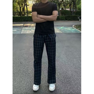 网图！美式复古格子裤基础款弯刀百搭休闲裤-EX50885-特批30图片