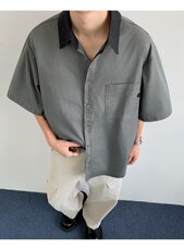 复古衬衫男夏装港风学生宽松小众设计感趣味新款男装上衣外穿，男装衬衫，四季星座505