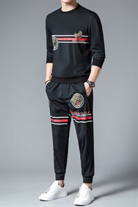 SXL9621秋季2023年新款男士长袖长裤修身休闲时尚卫衣套装P155图片