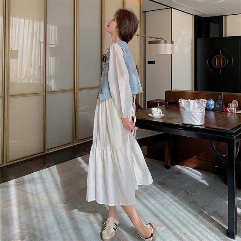 【有货】C931P155K218牛仔白裙套装,女装连衣裙,2D113