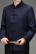 2023风男装汉服中老年人唐装春秋爸爸爷爷夹克HL2301-P120，男装夹克，星座1105-3