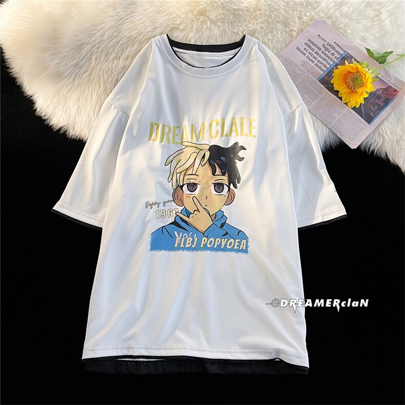 xZ116-T6002-p30-控45男潮牌美式情t恤男夏季日系宽松纯棉印花,男装T恤,星座116