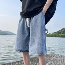 美式高街工装牛仔短裤A451特P35控55，男装牛仔裤，电商A309