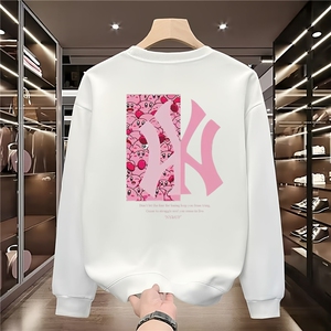 男士美式重磅卫衣秋季衣服圆领长袖上衣潮牌2025新款春秋大码男装图片
