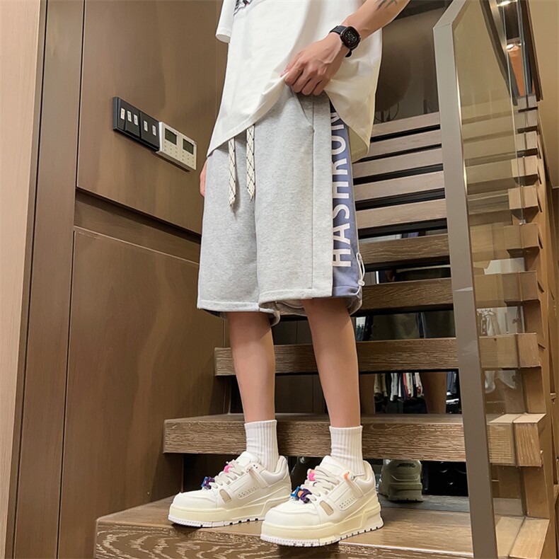 短裤男夏季新款港风宽松冰丝大码工装五分裤K603-P38,男装牛仔裤,星座214-3