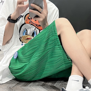 B221 夏装新款港风青少年工艺面料五分裤短裤 LK22032-P40图片