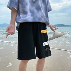 YD33118-P25港风潮牌亚麻短裤男大码棉麻五分裤男中裤沙滩裤，男装休闲裤，电商A040