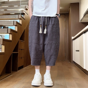 夏季小脚七分裤男纯棉纯色男士休闲裤宽松运动裤潮A266-KZ882-P56图片