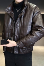 标50绒皮羽绒服男士立领短款潮牌外套8529-P235(控券后318)，男装羽绒服，电商B338