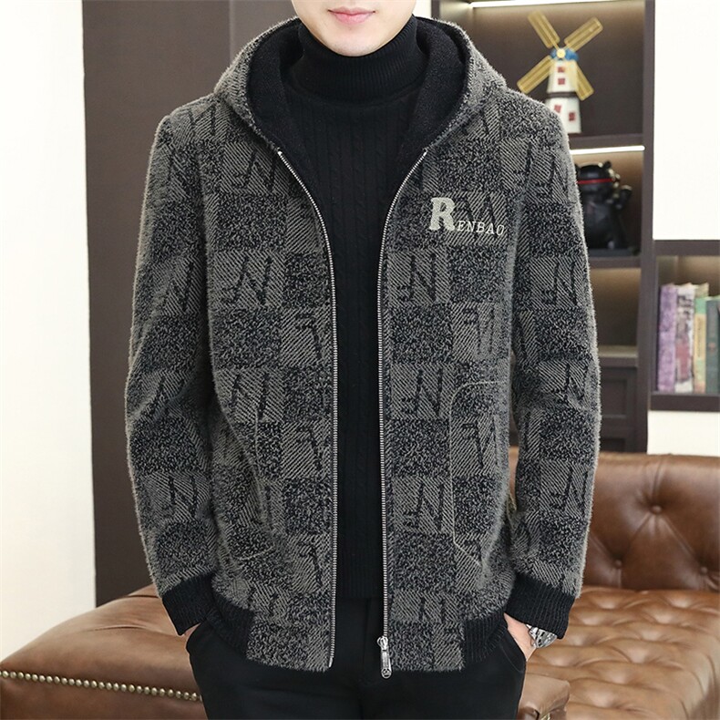 秋冬直播新款连帽加厚毛呢大衣短款夹克外套上衣男D71P155控238，男装毛呢大衣，电商B226