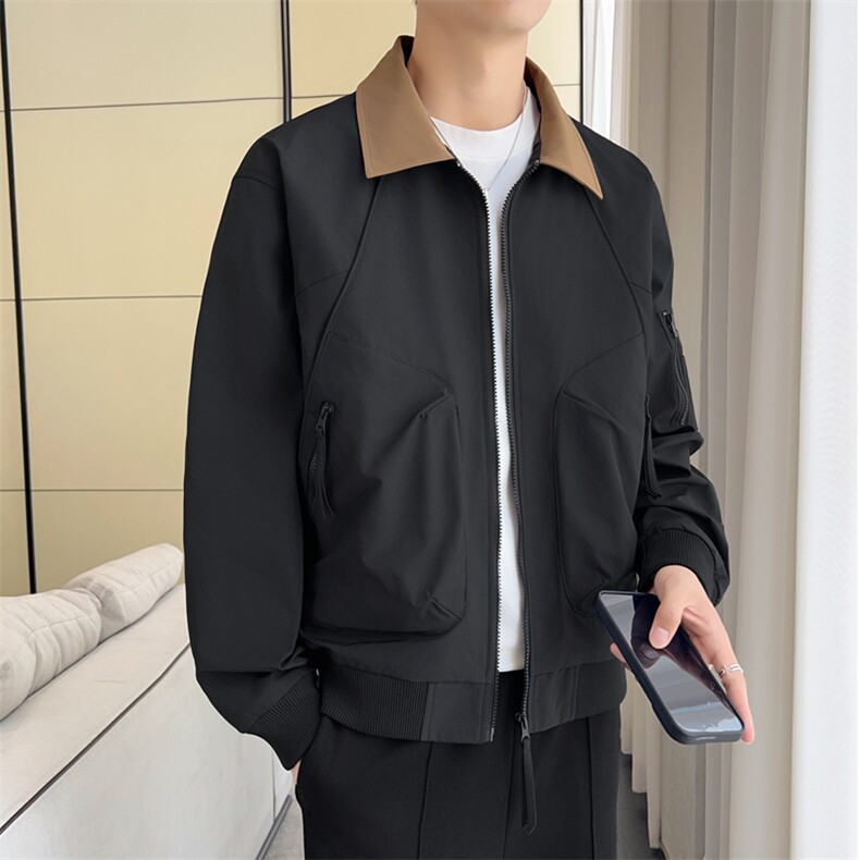 美式飞行员夹克男款解构弯刀短款外套廓形翻领棒球服JK02557-P70,男装夹克,星座308B-2