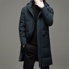 冬季中年休闲羽绒服连帽可脱卸男长款加厚冬装外套HM2198-P340,男装羽绒服,电商B212（原钱塘6029）