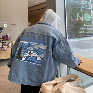 潮流印花牛仔外套男春季美式高街痞帅炸街夹克宽松上衣JK1046-P88图片
