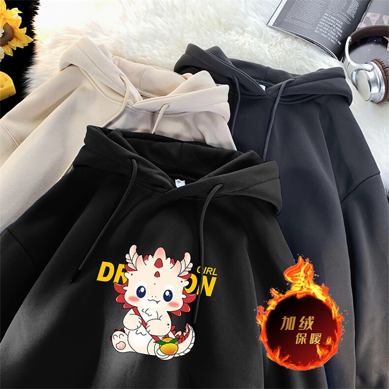 龙年卫衣冬季美式加绒加厚卫衣外套DL1725常规特P35加绒特40,男装卫衣,电商A486
