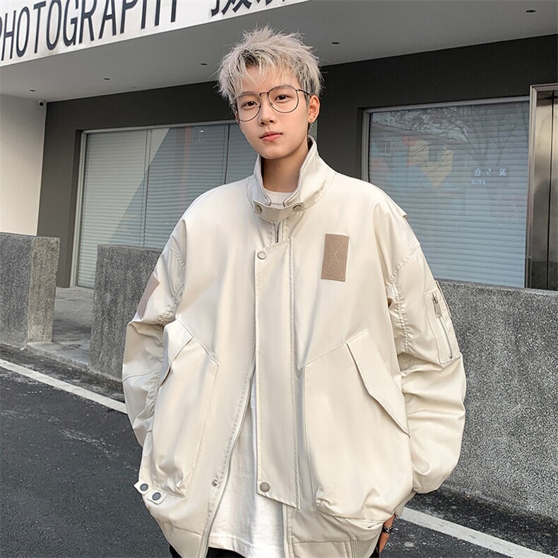 JK8804-P70美式春秋潮牌重工拼接夹克图片