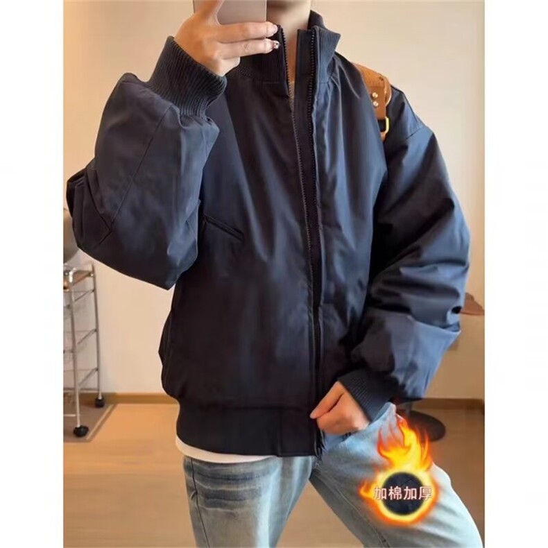 美式加厚飞行员夹克棉衣男款冬季高级感棉服短款立领棒球服图片