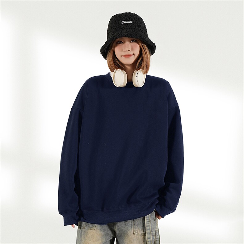 抖音得物高品质二开支持退换26春装美式宽松曼巴纯色圆领卫衣Y77,男装卫衣,电商A486