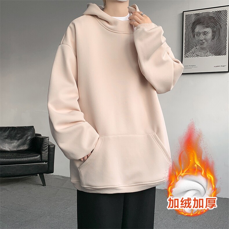 8XL-M连帽卫衣硬挺连帽卫衣男美式复古重磅帽衫加绒外套WY9105P68,男装卫衣,电商B238