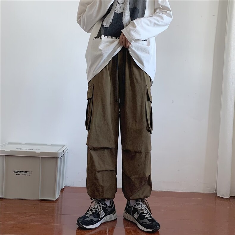 218-1-P43-GK853新款时尚休闲工装直筒阔腿裤,男装休闲裤,四季星座218-1