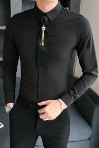 B302 CS68 潮男装夜店少爷工作服长袖衬衫 送同款领带 图片