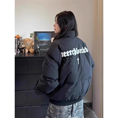 网络图现货潮牌冬季简约休闲潮酷羽绒服短款连帽面包服J03-P83，男装羽绒服，星座715-7