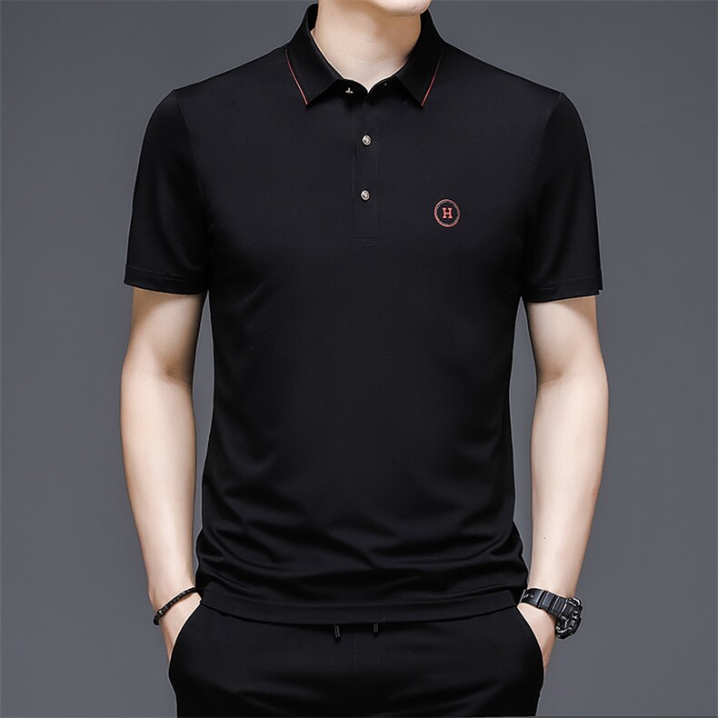 夏季新款男士翻领短袖t恤中年有领男装上衣服休闲POLO衫图片