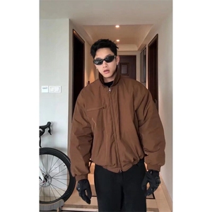 1506-1/MM50231/P82日系复古简约纯色加厚保暖短款棉服外套男女图片