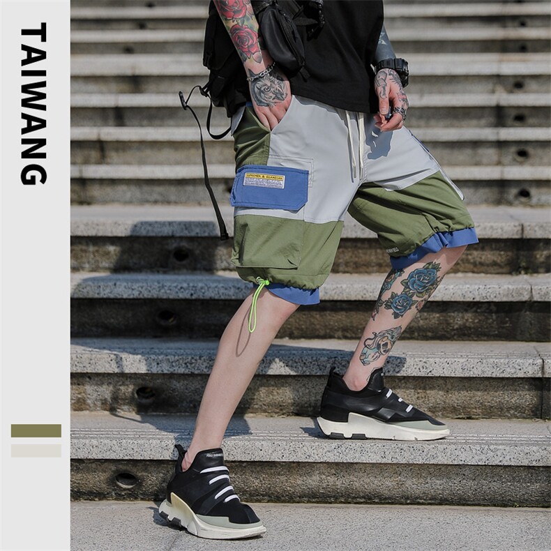 国潮工装短裤男潮牌宽松休闲运动五分裤嘻哈裤A438-C3012，男装休闲裤，电商A438